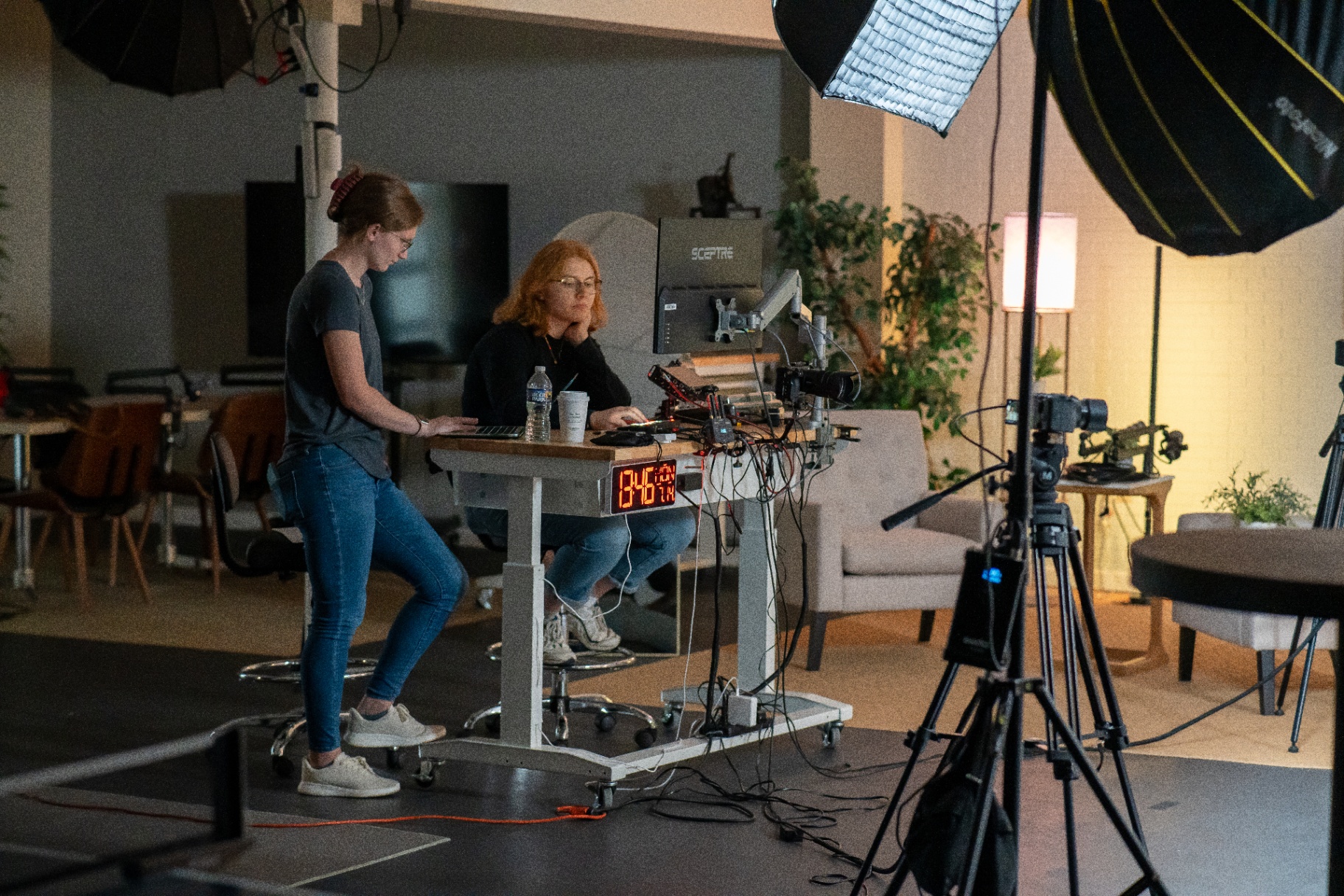 Crew at the studio control desk