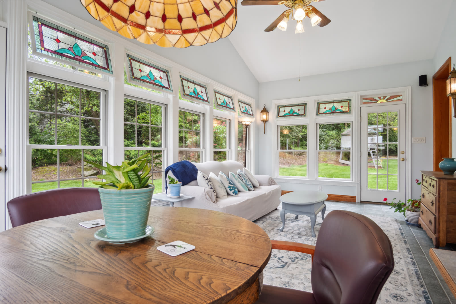 Interior listing photo of a staged living space